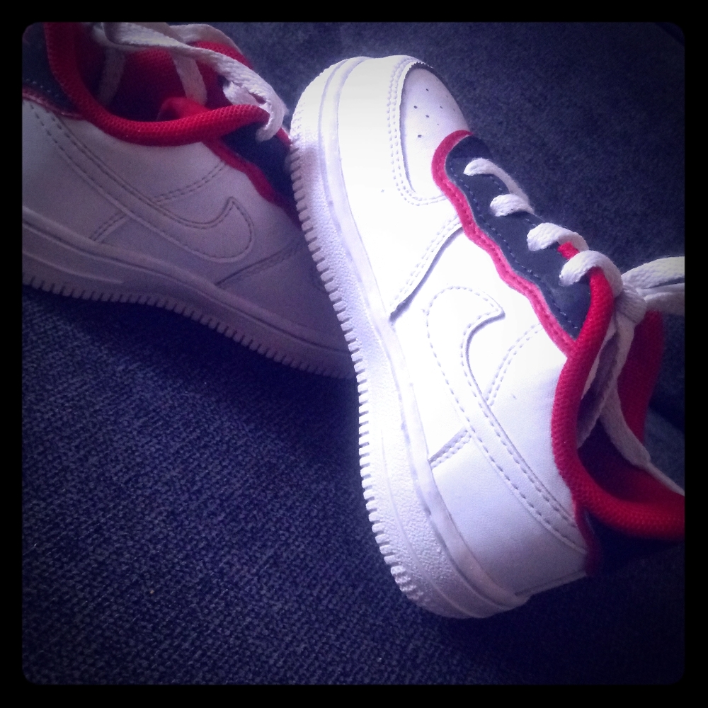 Nike red blue and white